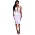 thumbnail image 2 of Sexy Women Ladies Sleeveless Bodysuit Lace Deep V-Neck Leotard Top Jumpsuit Outfit Clubwear, 2 of 3