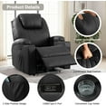 thumbnail image 4 of QJTC Power Massage Recliner Chair, PU Leather Lazy Recliner Chair, Home Theater Seating with Cup Holders/USB Ports for Living Room Recliners, Black, 4 of 8