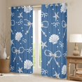 thumbnail image 2 of Manfei 3D Cartoon Shell Print Blackout Curtains,Ribbon Dreamy Bowtie Window Curtains Pack of 2 (38x45 Each), 2 of 6