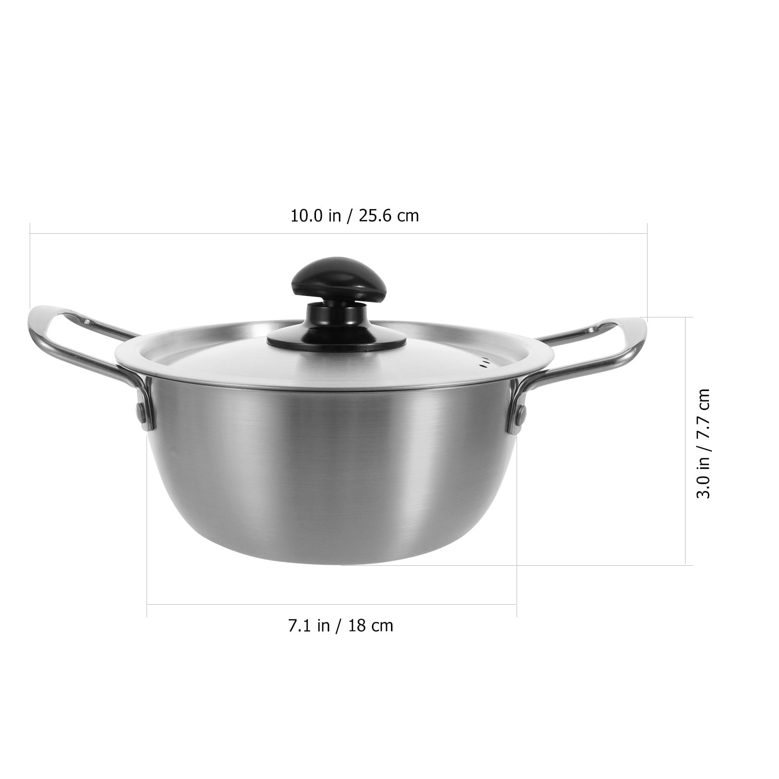 LOLIPPYY 1Set Stainless Steel Instant Noodle Pot Double Ear Cooking Pot with Comfortable Handles