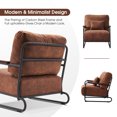 thumbnail image 4 of Mcombo Set of 2 Modern Accent Chairs, Armchair with Steel Legs, Leathaire Lounge Chairs for Living Room Office HQ102 (Saddle), 4 of 9