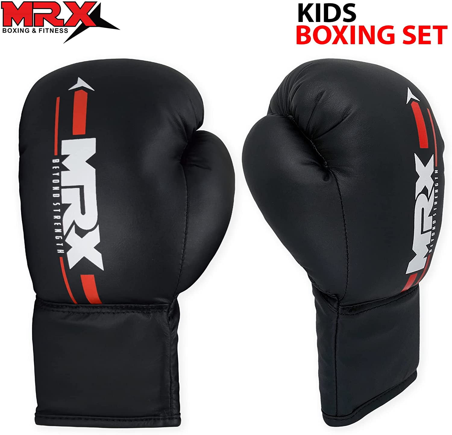 MRX Kids Boxing Training Set of Gloves for Kids 6 oz Boys Girls sparring Punching Bag Youth Junior