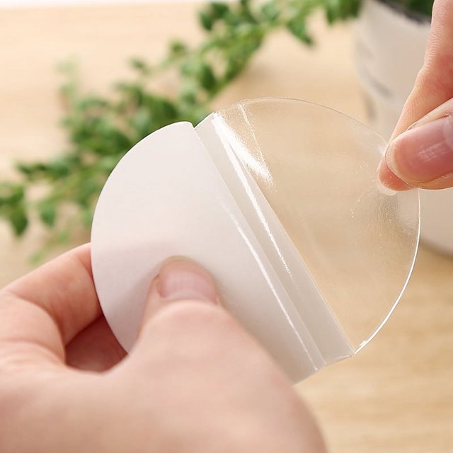 Set de 10 pegatinas adhesivas de doble cara, redondas transparentes, adhesivos de fijación de silicona impermeables, auxiliar de ventosa 6cm