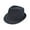 Dark Blue, variant on Premium Jeans Fabric Solid Color Fedora Hat