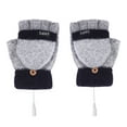 thumbnail image 6 of Elainilye Fashion Winter Gloves For Men And Women Winter Cold Protection Warm USB Heating Gloves Windproof Half Bare Finger Knit Gloves,Gray, 6 of 9
