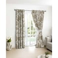 thumbnail image 5 of Farmhouse Brown Floral Blackout Curtains for Bedroom Living Room, Linen Boho Flower Rustic Country 45 In Long Thermal Insulated Room Darkening Drapes Grommet Window Treatments, 42 x 45 In, 5 of 9