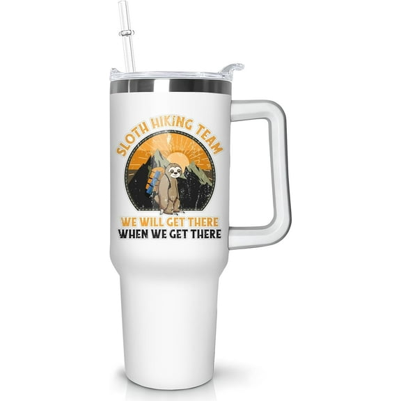 40 oz Sloth Tumbler with Handle Gifts for Sloth Lover 40oz Stainless Steel Travel Cup Mug Water Bottle
