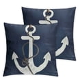 thumbnail image 2 of Acheng Throw Pillow Covers Summer Nautical Costal Navy Blue White and Gray Stripe Helm Anchor Boat Star Decorative Pillow Cases Home Decor Standard Square Pillowcases,2 Pcs White, 2 of 6
