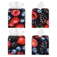 thumbnail image 2 of Sikiie Variety Of Fruits And Berries Leather Tissue Box Cover Square, tissue box holder - 5.2”x5.2”x5.2”, 2 of 7