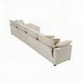 thumbnail image 6 of Modern L Shape Modular Sectional Sofa with 4 Seaters in Light Beige Corduroy Fabric, 6 of 16