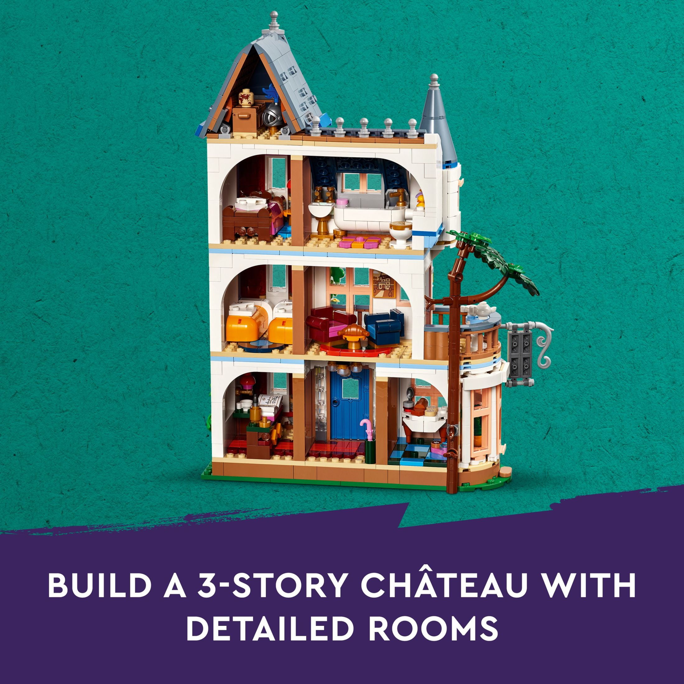 LEGO Friends Castle Bed and Breakfast Hotel Building Toy - Pretend Play Toy Figures & Playsets for Girls & Boys, Ages 12+ Years - Gift for Kids W/ Mini-Dolls - 42638