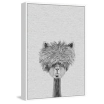 MARMONT HILL Bushy Haired Llama III' Floater Framed Painting Print on Canvas - Multi-color 40 x 60