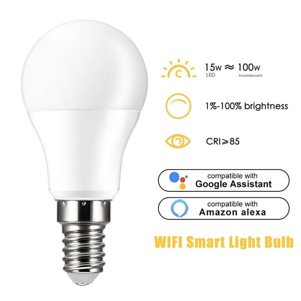 Smart WiFi Light Bulb Lamp 15W RGB RGBW E14/B22/E27 Wake-Up Warm Lights Work with Home Chrismas Lights - Walmart.com