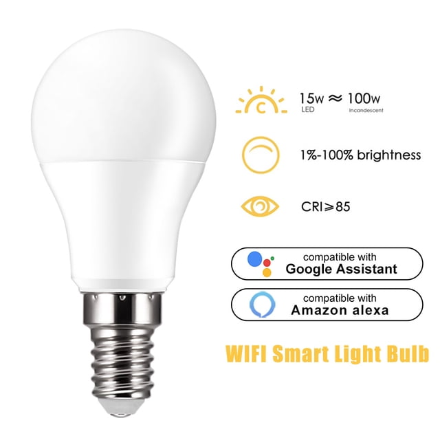 Bombilla De Luz Led Inteligente Con Wifi, Asistente De Google, Aplicación De Control De Voz, Control Remoto, Regulable, Rgbw, Bombilla Led De Varios Colores seitruly HA024218-05