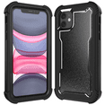 thumbnail image 2 of Heavy Duty Shockproof Case for iPhone 15 14 13 12 Pro Max / Plus / Pro, Raised Camera Screen Protection, Black/Rose Gold, 2 of 10