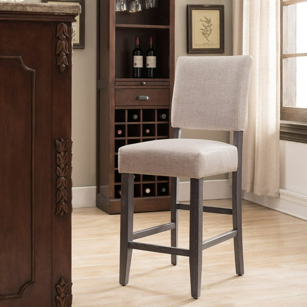 Leick Home Upholstered Back Counter Height Bar Stool - Set of 2