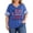 Blue, variant on Women's July 4th Plus Size Short Sleeve T-Shirt Double Crew Neck Independence Day Casual Loose Fit Varsity Stripe Tee XXXXL