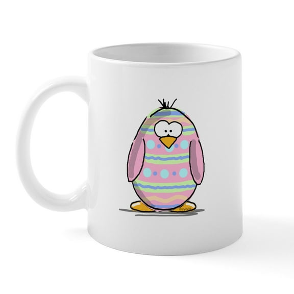 CafePress - Pink Easter Egg Penguin Mug - 11 oz Ceramic Mug - Novelty Coffee Tea Cup