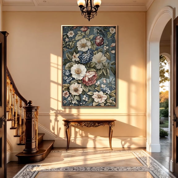 Floral Poster: Botanical Wall Art, Unframed Canvas Size 24x36