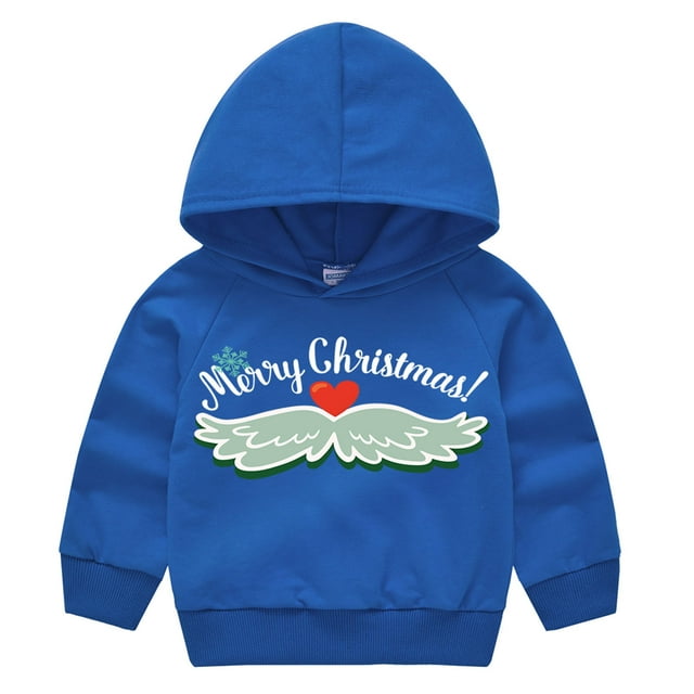 Sudadera Para Niños Pequeños Jersey Estampado Para Niños Suéter Para Niños Y Niñas Chaqueta De Papá Noel Sudadera Navideña De Manga Larga Azul Odeerbi LM103-1150