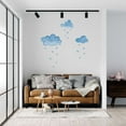 thumbnail image 2 of Watercolor Clouds with Cute Happy Faces Artwork Design for Relaxing Room Vinyl Wall Decal - Beautiful Raining Sky Art for Living Room Wall Decoration 28" x 22", 2 of 5