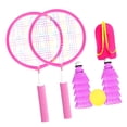 thumbnail image 4 of jinwen Badminton Set for Kids with Ball Shuttlecock Badminton Racket Set for Garden Pink, 4 of 9
