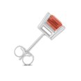thumbnail image 3 of Square Shape Garnet Gemstone Stud Earrings in 14K White Gold - 7MM, 3 of 5