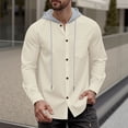 thumbnail image 4 of QSXADF Men's Shirt Jacket Casual Hooded Long Sleeve Button Down Pocketed Relaxed Coat, 4 of 6