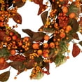 thumbnail image 6 of Northlight Mini Gourds and Berries Artificial Fall Harvest Wreath - 24" - Orange and Green - Unlit, 6 of 8