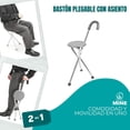 thumbnail image 2 of Bastón Plegable con Asiento para Adultos Mayores - Bastón Ortopédico, Portátil y Ligero para Viaje, Soporta hasta 90 Kg (Color del Mango Puede Variar), 2 of 10