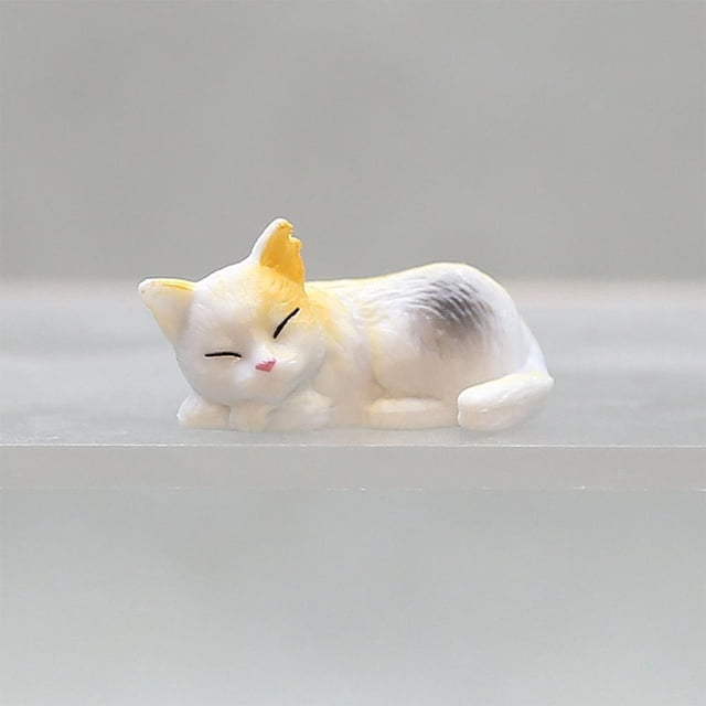 Adornos en miniatura de gato lindo, estatua de gato de la suerte, decoración en miniatura