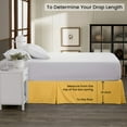 thumbnail image 4 of Golden Solid Pleated Bed Skirt King Size -10 Inch Drop Split Corner Pleated Bedskirts -Microfiber Box Pleated Bedskirts - Never Lift Your Mattress - Hotel Quality Magic Bed Skirt, 4 of 8