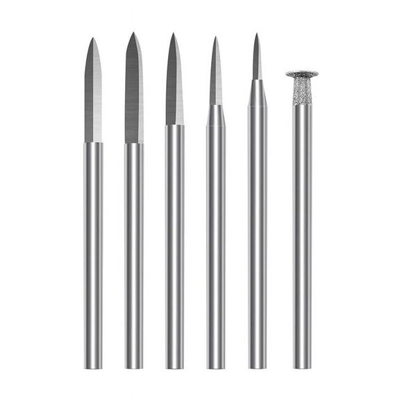 Wood Carving Drill Bits Set,6Pcs Engraving Accessories Bit Kit for Rotary Tool,
