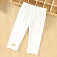 thumbnail image 3 of DJDLJWCJ Baby Girls Wide Leg Joggers Pants Elastic Waist Breathable Ribbed Casual Pants Solid Color Stretch Soft Pants White Size 12-18M, 3 of 10