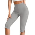 thumbnail image 3 of Edvintorg Capri Pants for Women High Waisted Casual Athletic Stretch Slim Fit Yoga Legging Fashion Clothing Women Gray M, 3 of 7