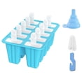 thumbnail image 3 of Molde para paletas de hielo DIY Silicona 10 ranuras Bandeja de helado Hecho a mano Reutilizable Freeze Postre Maker, Azul Guardurnaity HA004566-02, 3 of 7