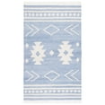 thumbnail image 2 of SAFAVIEH Kilim Trochez Geometric Area Rug, Blue/Ivory, 7' x 7' Square, 2 of 10