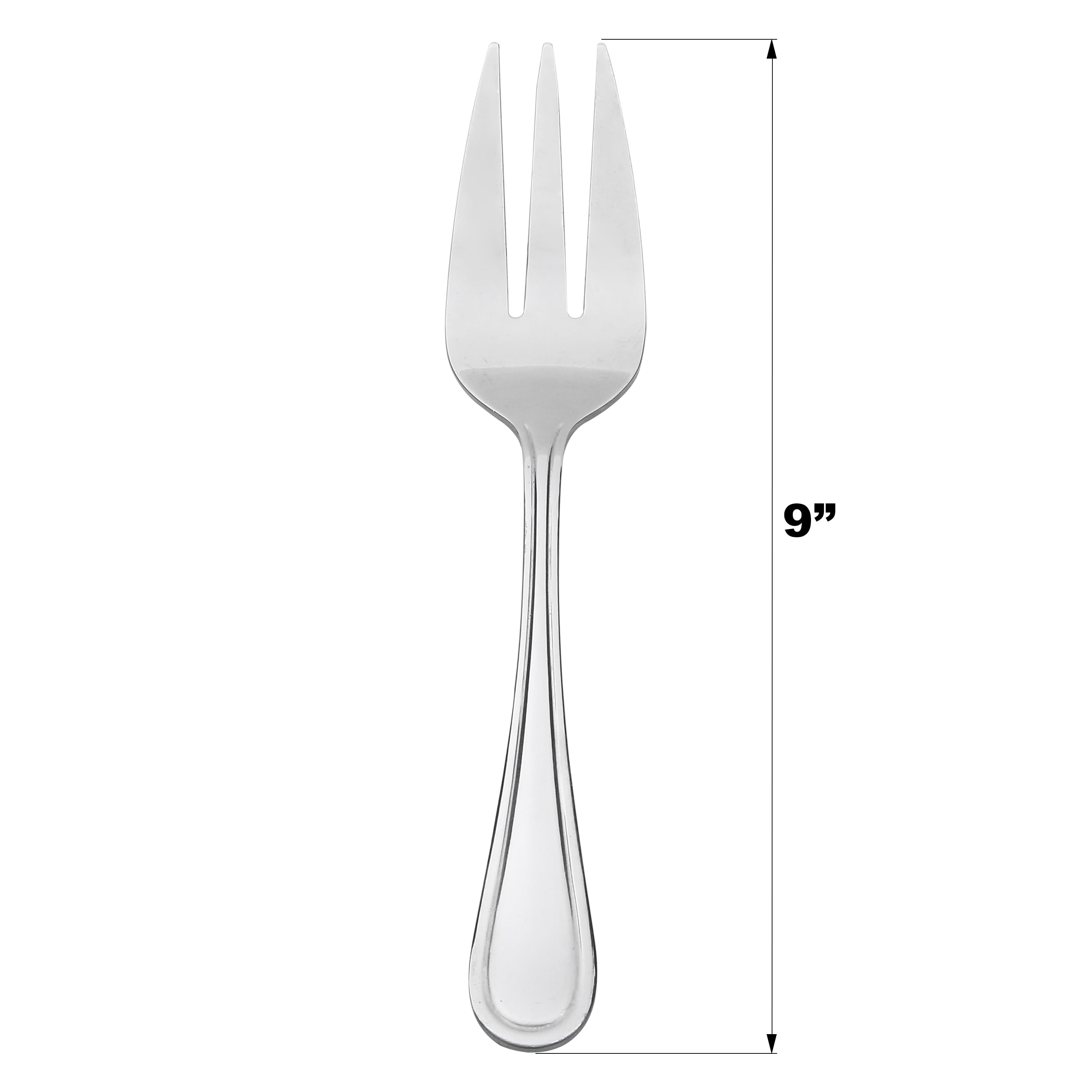 (4 pack) Mainstays Fleetline Stainless Steel Serving Fork, Silver, 9 in, 1 Piece