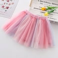 thumbnail image 2 of JSGEK 3-4Years Kids Toddler Tulle Tutu Skirt Soft Little Girls' Casual Skirtes Color Block Patchwork Regular Fit Skirt for Princess Brithday Party Fashion Swing A Line Skirt Comfort Multicolor, 2 of 4