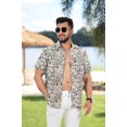 thumbnail image 3 of HAPPY BAY Men's Hawaiian Shirts Short Sleeve Button Down Shirt Mens Holiday Shirts Summer Beach Casual Aloha Tropical Shirts for Men Funny 3XL Coal, Geometric, 3 of 5