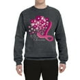 thumbnail image 2 of Wild Bobby Breast Cancer Awareness Flowers Breast Cancer Awareness Unisex Crewneck Sweatshirt, Charcoal, XX-Large, 2 of 6