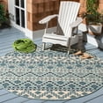 thumbnail image 2 of SAFAVIEH Veranda Luwig Southwestern Indoor/Outdoor Area Rug, 4' x 5'7", Turquoise/Blue, 2 of 10