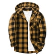 thumbnail image 5 of Juesizh Flannel Shirt Women Hooded Button Jackets Fashion Casual Plaid Long Sleeve Pocket Hoodies, S-2XL, 5 of 6