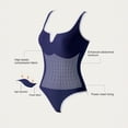 thumbnail image 4 of Women Sexy Tummy Control One Piece Swimsuits V Wired Slimming Bathing Suit Color Block Printed Swimwear Royal Blue L, 4 of 6
