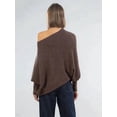 thumbnail image 2 of Women'S Fall Sweaters 2025 Casual Long Batwing Sleeve Loose Off Shoulder Knit Pullovers Jumper Tops Brown One size, 2 of 7