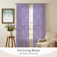 thumbnail image 4 of Plaid Purple Sheer Curtains 96 Inch Length 2 Panels Set, Modern Abstract Geometric Checkered Lines Voile Window Treatment Semi Sheer Long Curtains Drapes for Bedroom/Living Room/Kitchen 52"x96"x2, 4 of 8