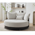 thumbnail image 5 of Newboti 52.75" Oversized Round Swivel Chair,360° Swivel Chair, Couples chair,Adjustable phone stand,Swivel Chair,Rotating pulley,Polyester(Anti-Wrinkle),Gray 124464211204842, 5 of 16
