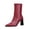 Red, variant on Mid Calf Boots Women Square Toe Chunky Heel Dress Shoes For Women Winter Warm Boots with Side Zipper Indoor Outdoor Daily Wear