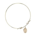 thumbnail image 2 of 7 1/2 inch Round Double Loop Bangle Bracelet w/ Our Lady of Victory in Gold-Filled, 2 of 3