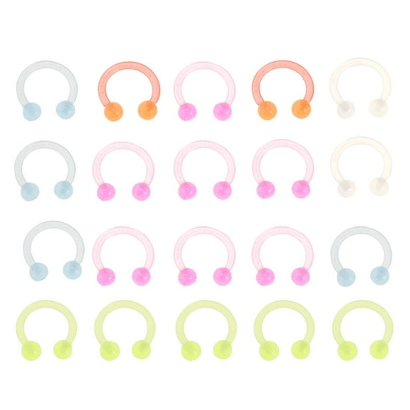 yotijay 20pcs Acrylic Eyebrow Nipple Lip Nose Ring Septum Barbell Tragus Earring 14g